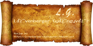Lövenberger Gyöngyvér névjegykártya